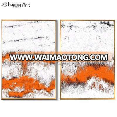 Modern Orange Abstract Oil Painting on Canvas Hand-painted High Quality Texture Abstract Acrylic Painting for Living Room Decor