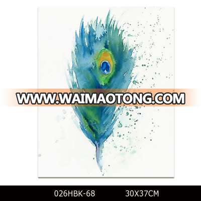 Manufacturer Supply High Quality Modern Abstract Feather Oil Painting on Canvas Printed Beautiful Animal Peacock Oil Painting