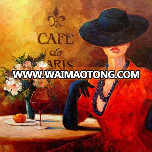 Popular Art Sexy Girl Sexy Hot Woman Painting Hand Painted Elegant Lady Canvas Oil Painting for Bar Decoration