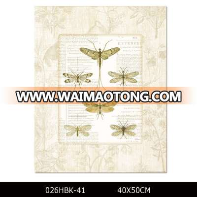 Factory Directly Supply Modern Printed Decorative Painting Dragonfly and Bee Canvas Painting For Wall Decoration